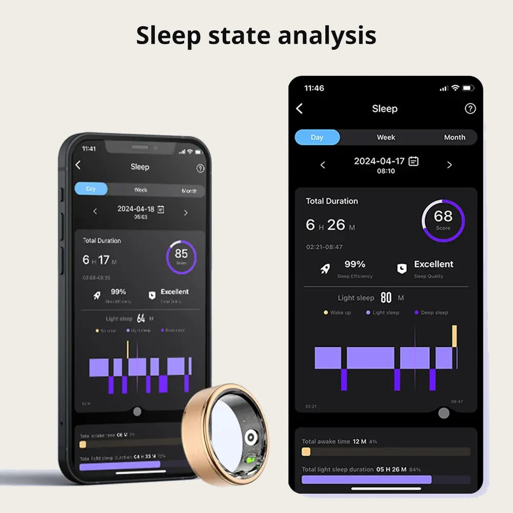 Telefon s nočním přehledem v COLMI Fitness, vedle prstenu Aurora